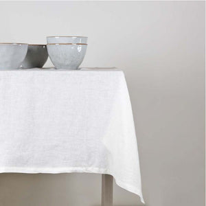 100% Linen Off White Tablecloth 150 x 250