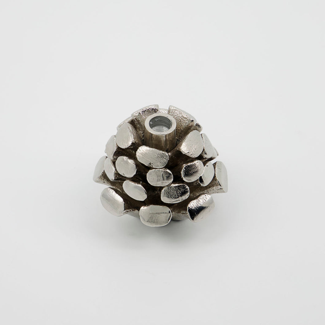 Candle holder, Pine Cone, Antique silver