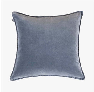 Dusty Blue Stonewashed Velvet Cushion