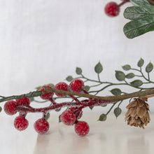 Load image into Gallery viewer, Iced Red Berry Sprig with Frosted Leaves
