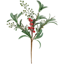 Load image into Gallery viewer, Iced Red Berry Sprig with Frosted Leaves
