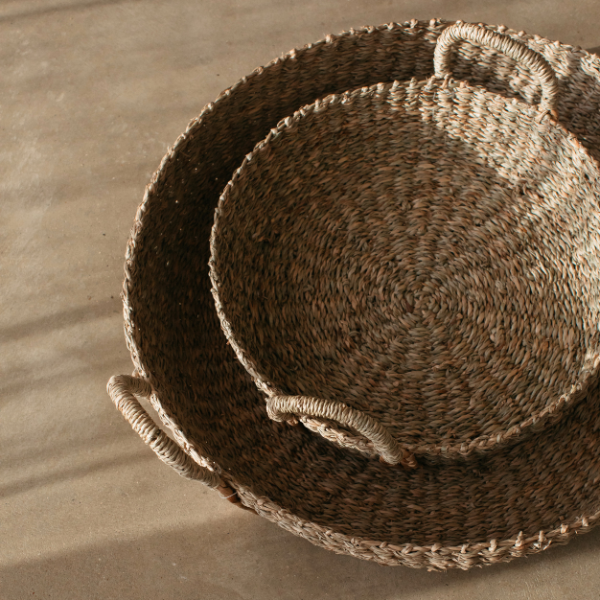 Kuten Set of 2 Round Seagrass Baskets