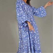 Load image into Gallery viewer, Marie Dress, Blue &amp; White
