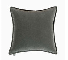 Load image into Gallery viewer, Olive Green Stonewashed Velvet Cushion
