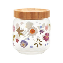Load image into Gallery viewer, Pressed Flowers Glass Storage Jar Small
