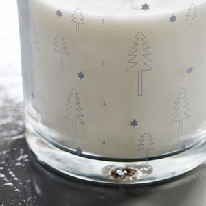 Candle in glass, Advent, Silver