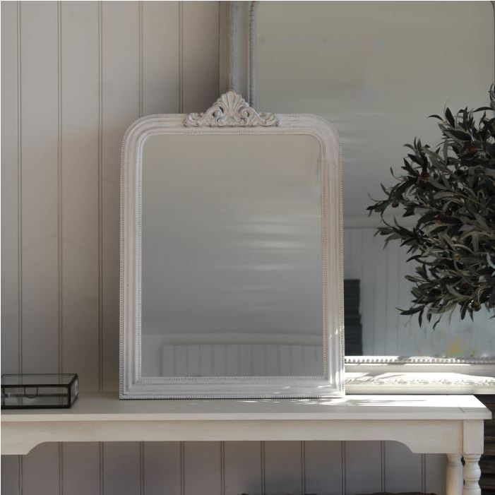 Antique White Detailed Mirror