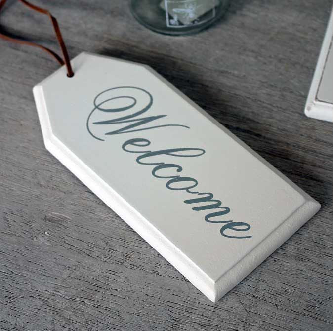 Antique White Welcome Hanger