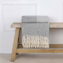 Load image into Gallery viewer, Grey Two Tone Wool Throw
