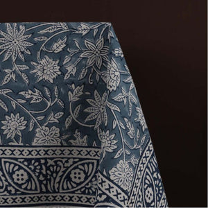 Indigo Floral Hand Printed Tablecloth