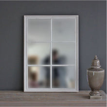 Load image into Gallery viewer, Medium Antique White Window Mirror
